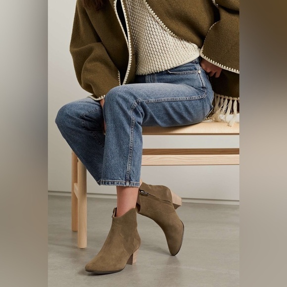 Isabel Marant Brown Dicker Suede Low Western Cowboy Boots sz 36.5 - Picture 4 of 9